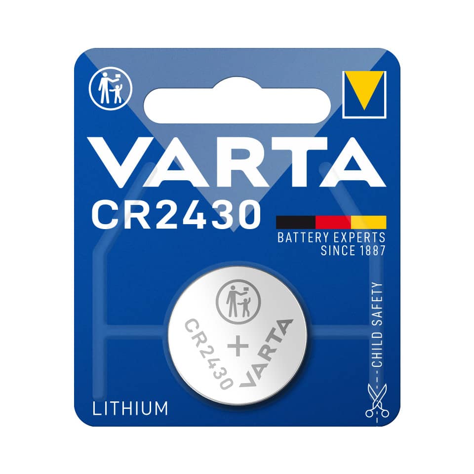 Lithium, Batterie, Knopfzelle, CR2430, VARTA