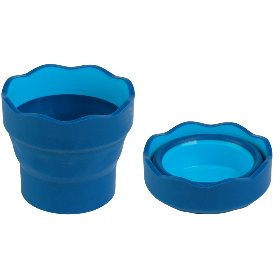Becher, Kaffeebecher, Kunststoff, Blau, Wellenrand