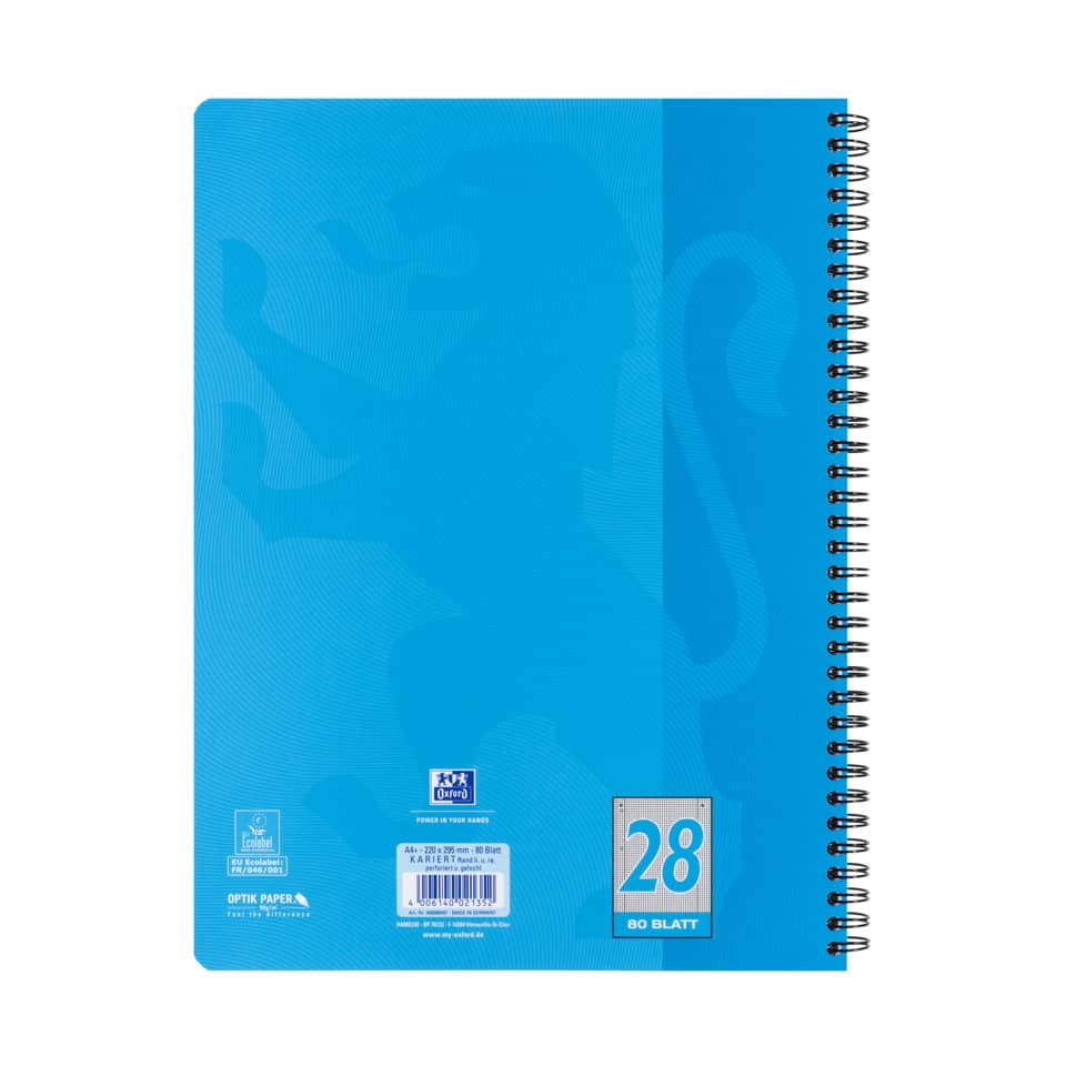 Spiralblock, Notebook, Blau, 80 Seiten, Spiralbindung