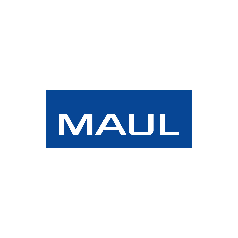 logotype, blaues rechteck, MAUL text, markenzeichen, grafikdesign