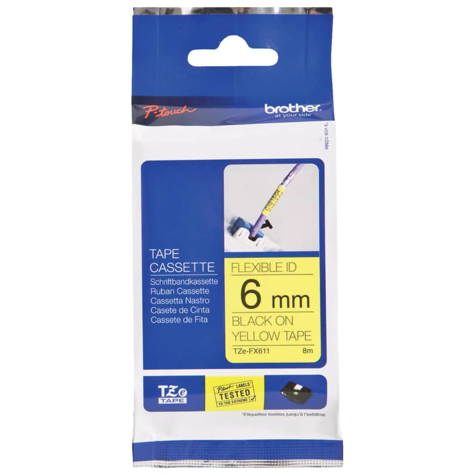  tape, Kassette, 6 mm, schwarz auf gelb, Kassette】