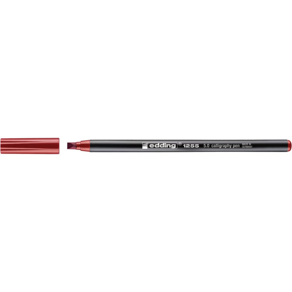 Kalligrafiestift, Pinselstift, Rot, Schwarz, Feinspitze