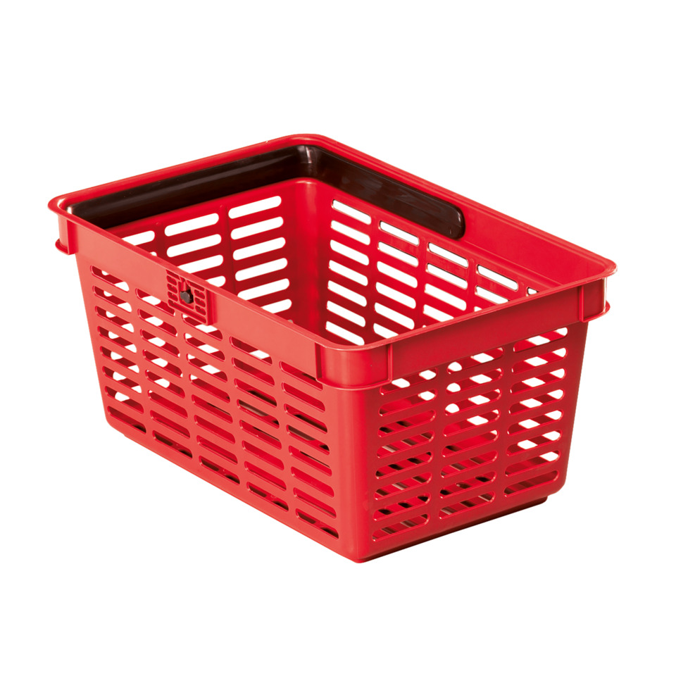 Einkaufskorb, Rot, Kunststoffkorb, Lagerkorb, Löcherstruktur, Einkaufskorb, Korb aus Kunststoff, rot, Löcher Muster, Aufbewahrungskorb