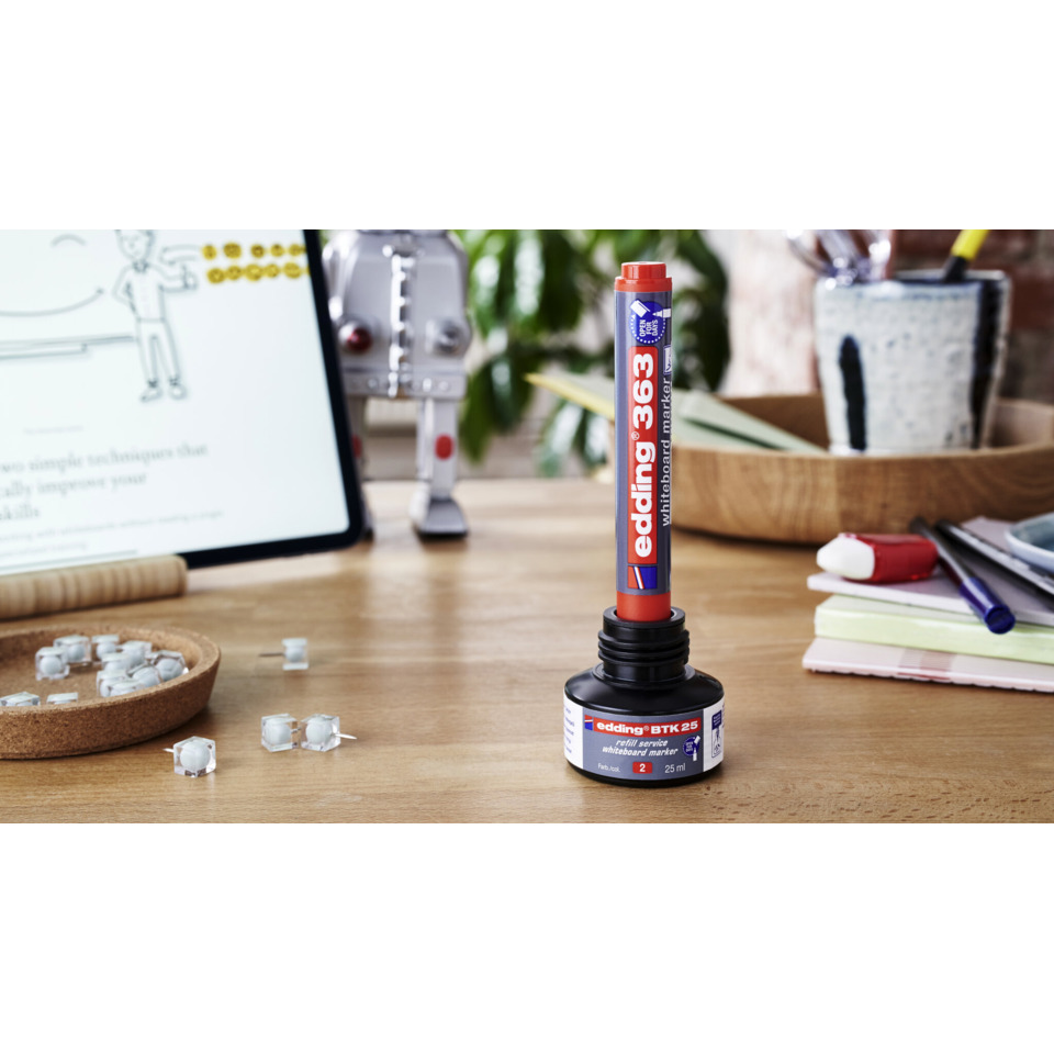 Klebstoffstift, Kunststoffstift, Edding 363, Tinte, Markierer