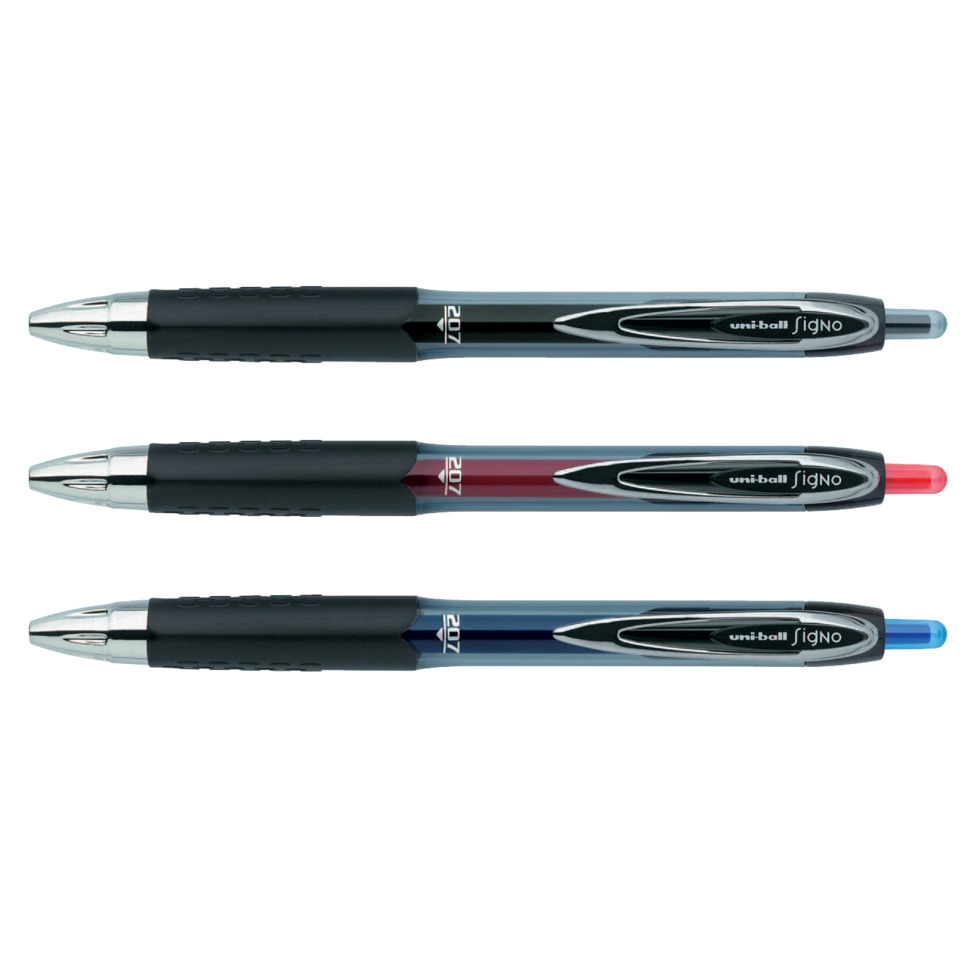 Kugelschreiber, Gelschreiber, Kappen/Clip?, Blau/Schwarz/Rot?, Schreibfarbe