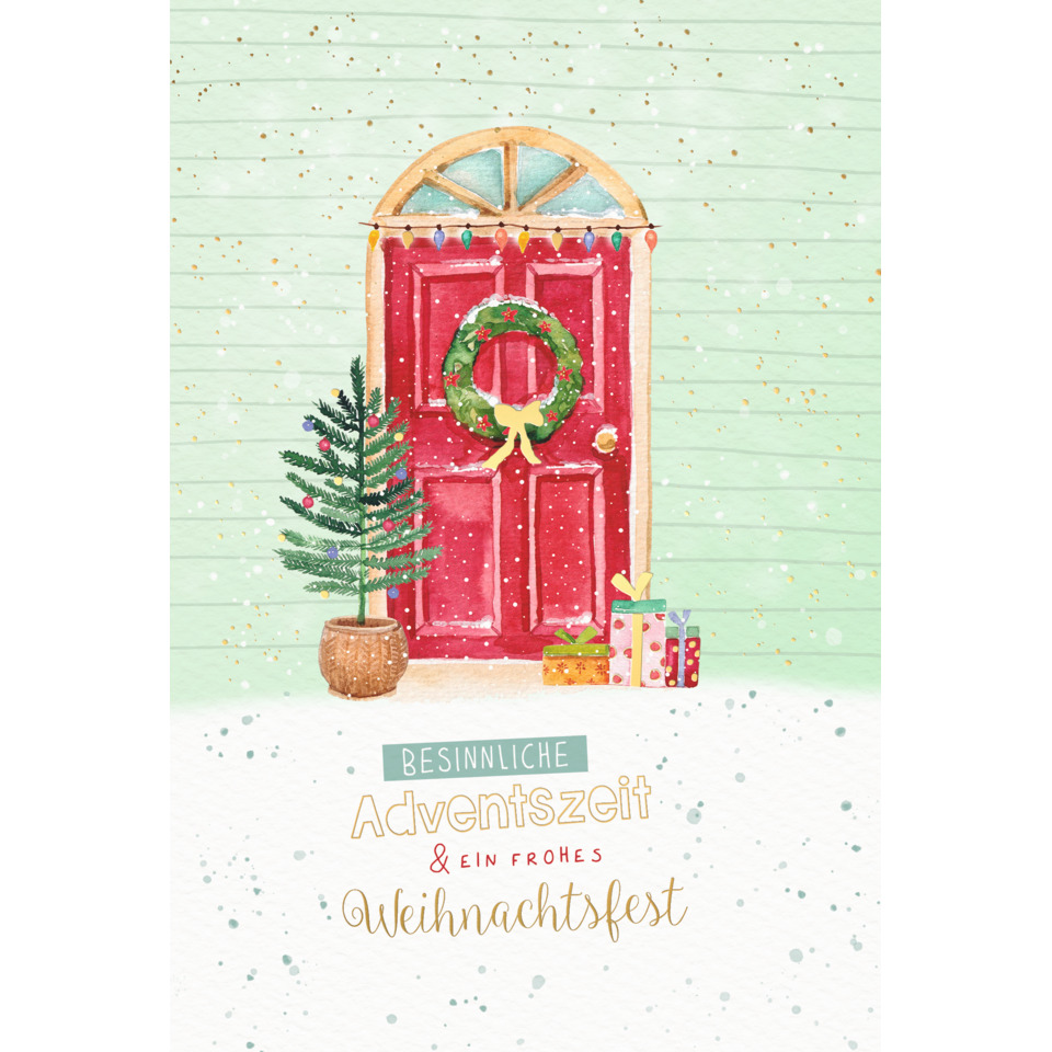 Weihnachten, Advent, Tür, Kranz, Geschenke