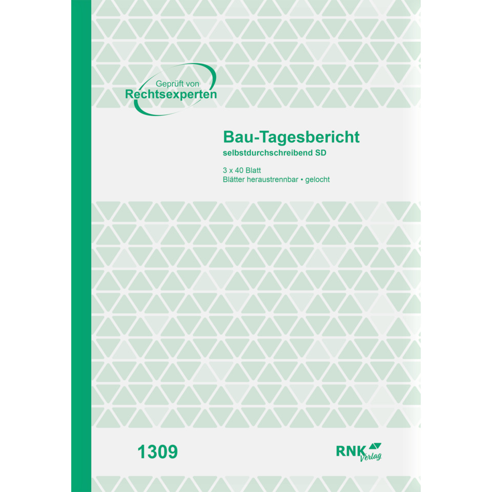 Tagebuch, Bau-Tagesbericht, Blätter 3×40, Selbstklebend, DIN-A4