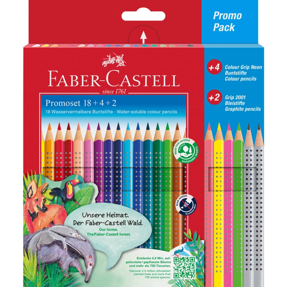 Buntstifte, Holzstifte, Wasserlösliche Stifte, Buntstift-Pack, Pferd- und Waldmotiv