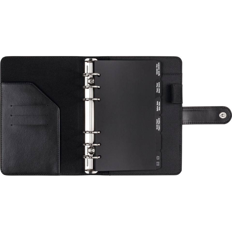  Aktenordner ,  Ringbinder ,  Leder,  Schwarz,  Kreditkartenfächer