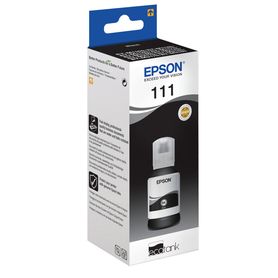 Tintenpatrone, Epson 111, BK Tintenpatrone, ECOTank, Tintenbehälter, Tintenpatrone, Tintenflasche, Epson, BK, EcoTank