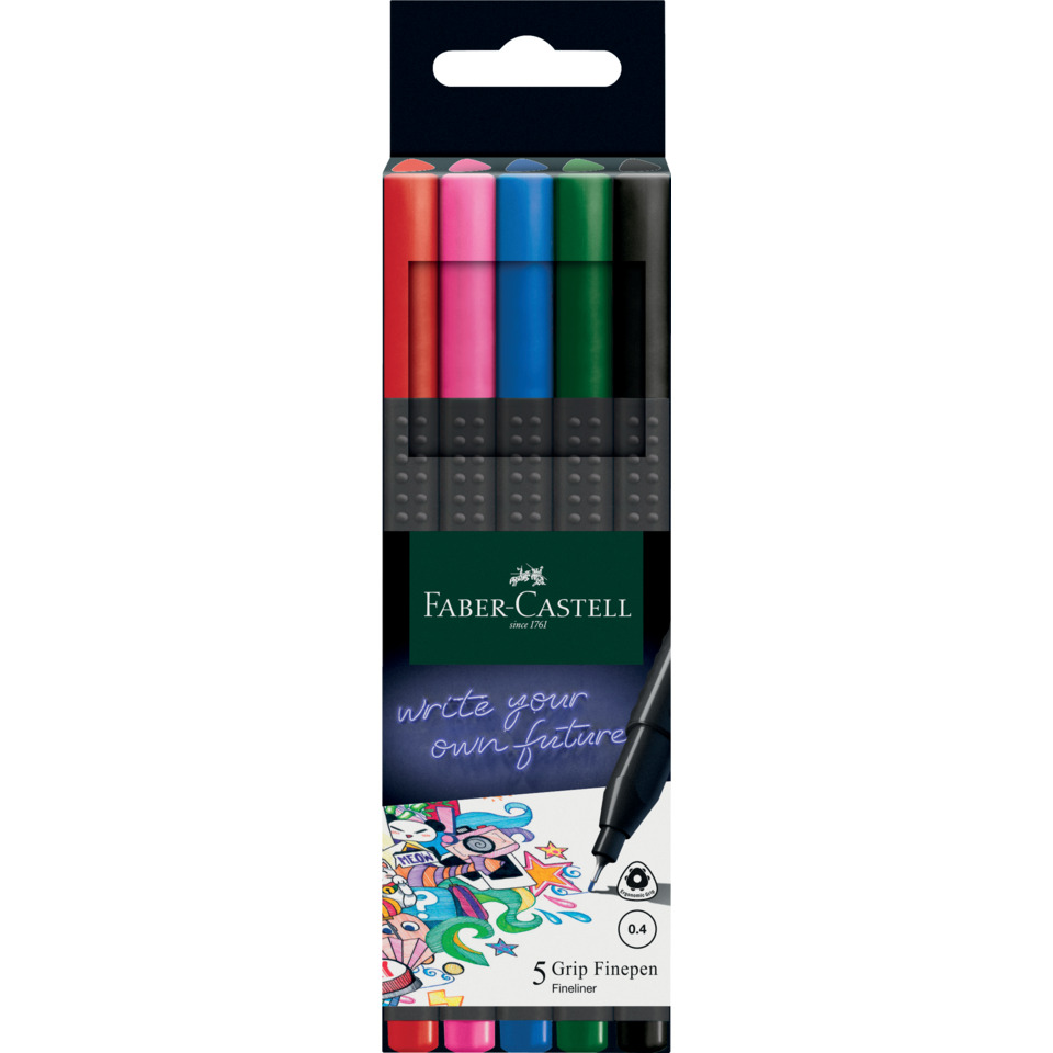 Filzstifte, Finepen, 5er Set, Motivstifte, Druckstifte, Farbmarker, Filzstift, Farbset, 5 Farben, Finepen