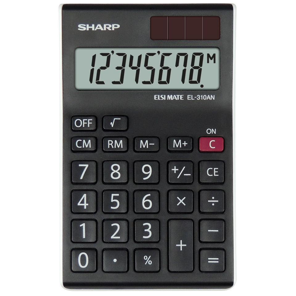 Taschenrechner, Elektronischer Rechner, LCD-Display, Tastenfeld, Schwarz
