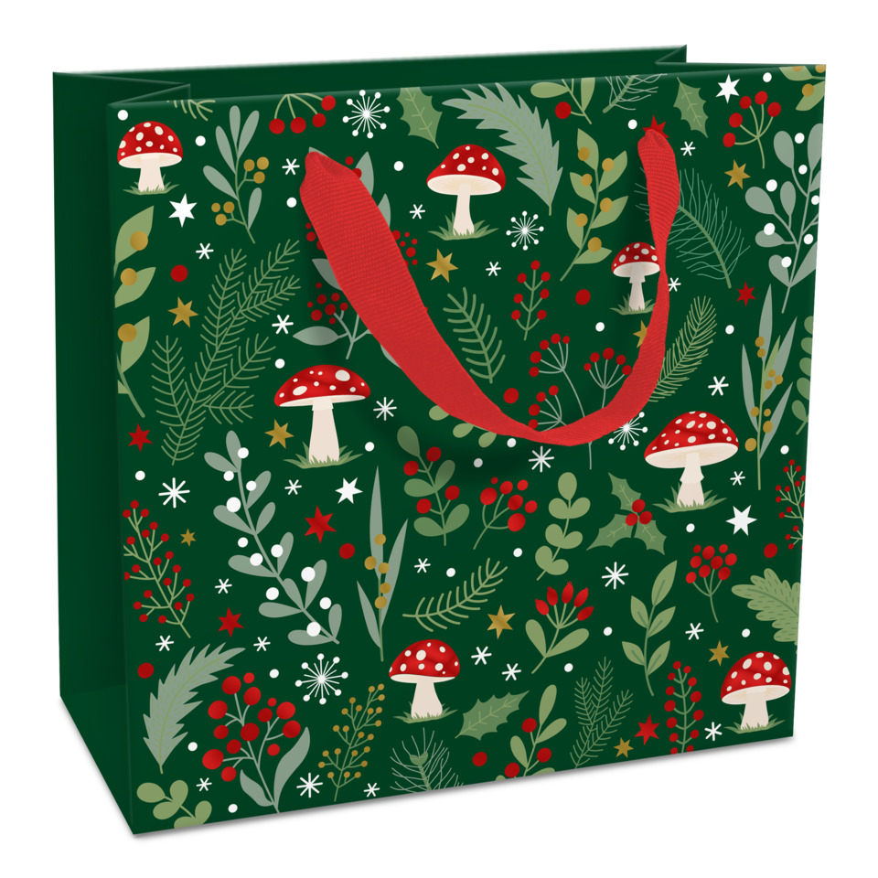 Geschenktüte, Weihnachten, Motive, Mushroom, Grün