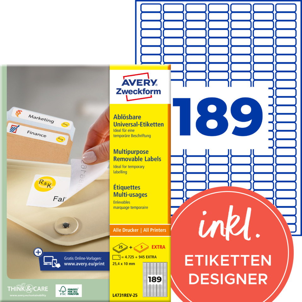 etiketten, Aufkleber, Label, Druckeretiketten, Zweckform