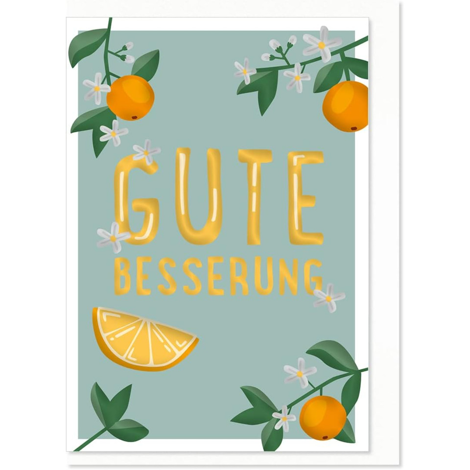 karte, grusskarte, zitronen, orange, blüten