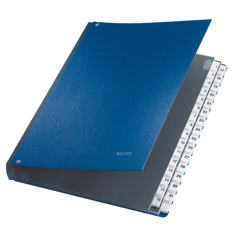 A4 Ordner, Ringordner, blauer Einband, Index-Trenner, Leitz Ordner