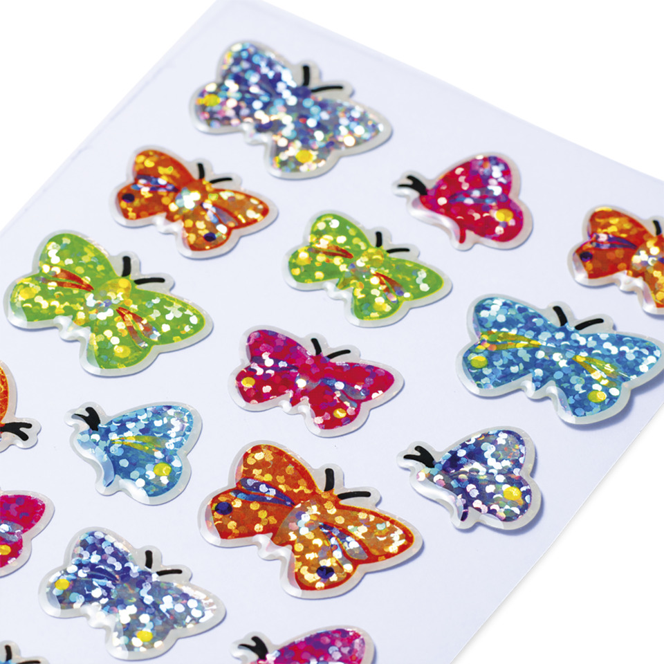 Schmetterlinge, Aufkleber, Glitzer, Vinyl, bunt