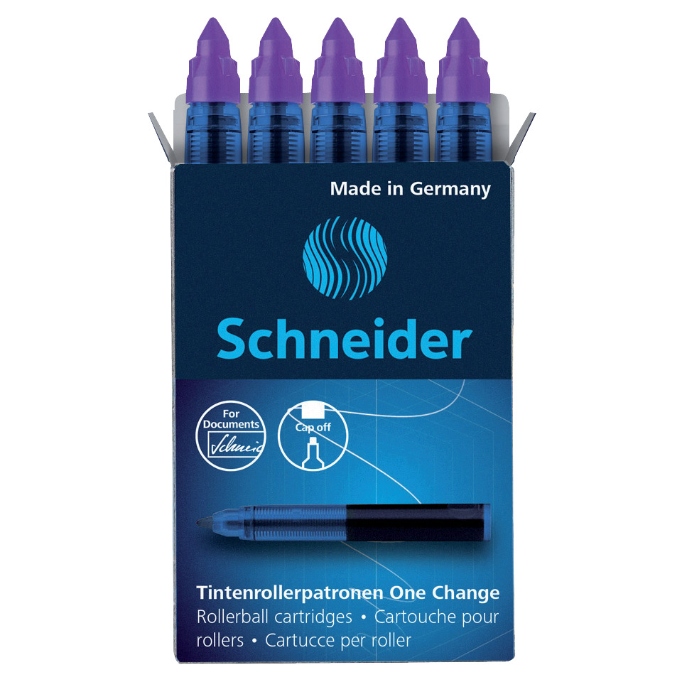 rollerball, Tintenpatronen, Schneider, Patronen-Set, farbige-Tinte, Tintenrollerpatronen, Rollerball, Patronen, Schneider, One Change