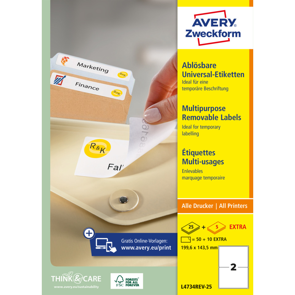 Etiketten, Entfernbare, Multifunktionsetiketten, Papierdruck, R&K