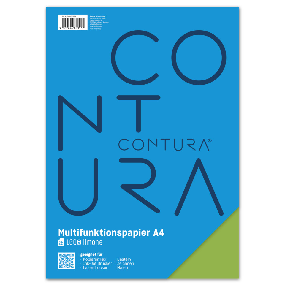A4-Papier, Multifunktionspapier, Linone, Blau, Rückseite grün
