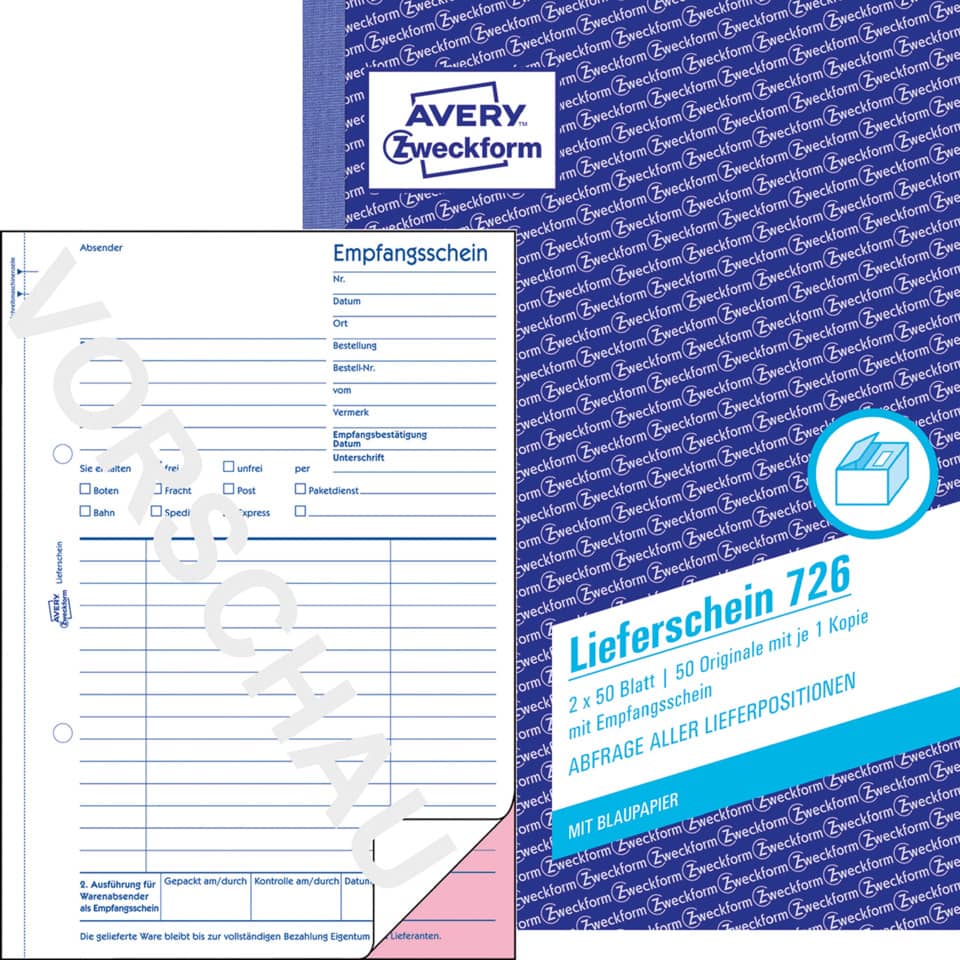 Empfangsschein, Formular, Paketkarte, Lieferschein, Blattdruck