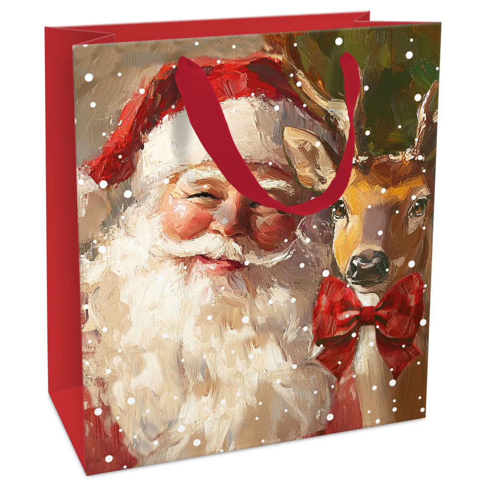 Santa, Rentier, Geschenkverpackung, Rot, Bow