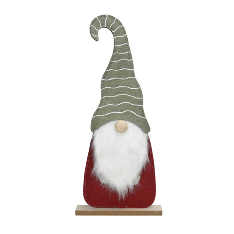 Weihnachtsfigur Wichtel, 20 x 5 x 46 cm, Polyester, rot/grün  670265046422