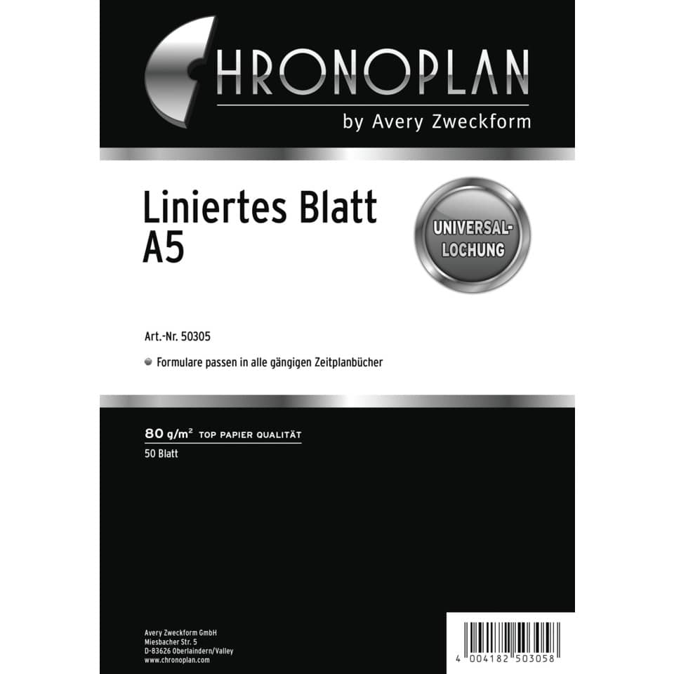 A5, Linierpapier, Format A5, Zeitplaner, 80 g/m²