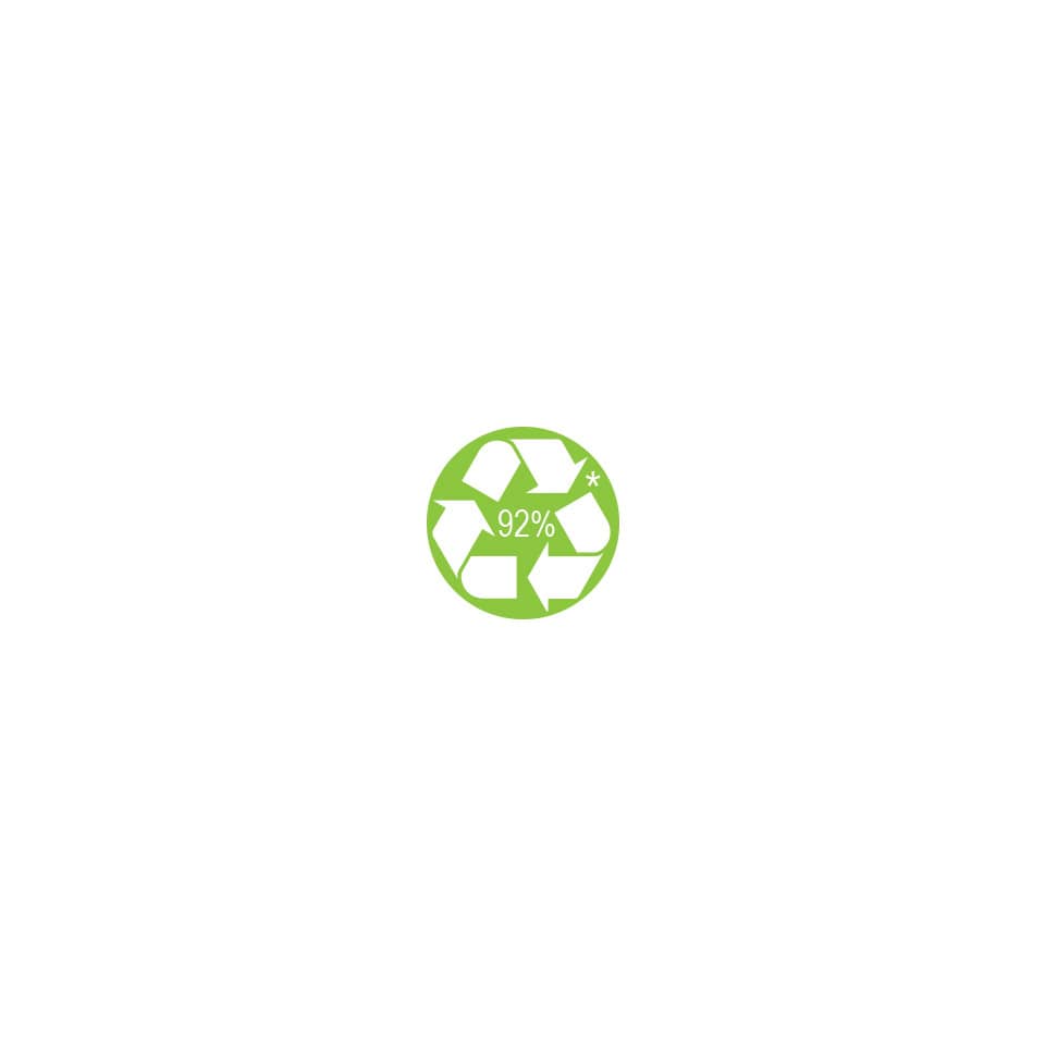 Recycling-Symbol, Öko, 92 Prozent, grüner Kreis, recycelbar