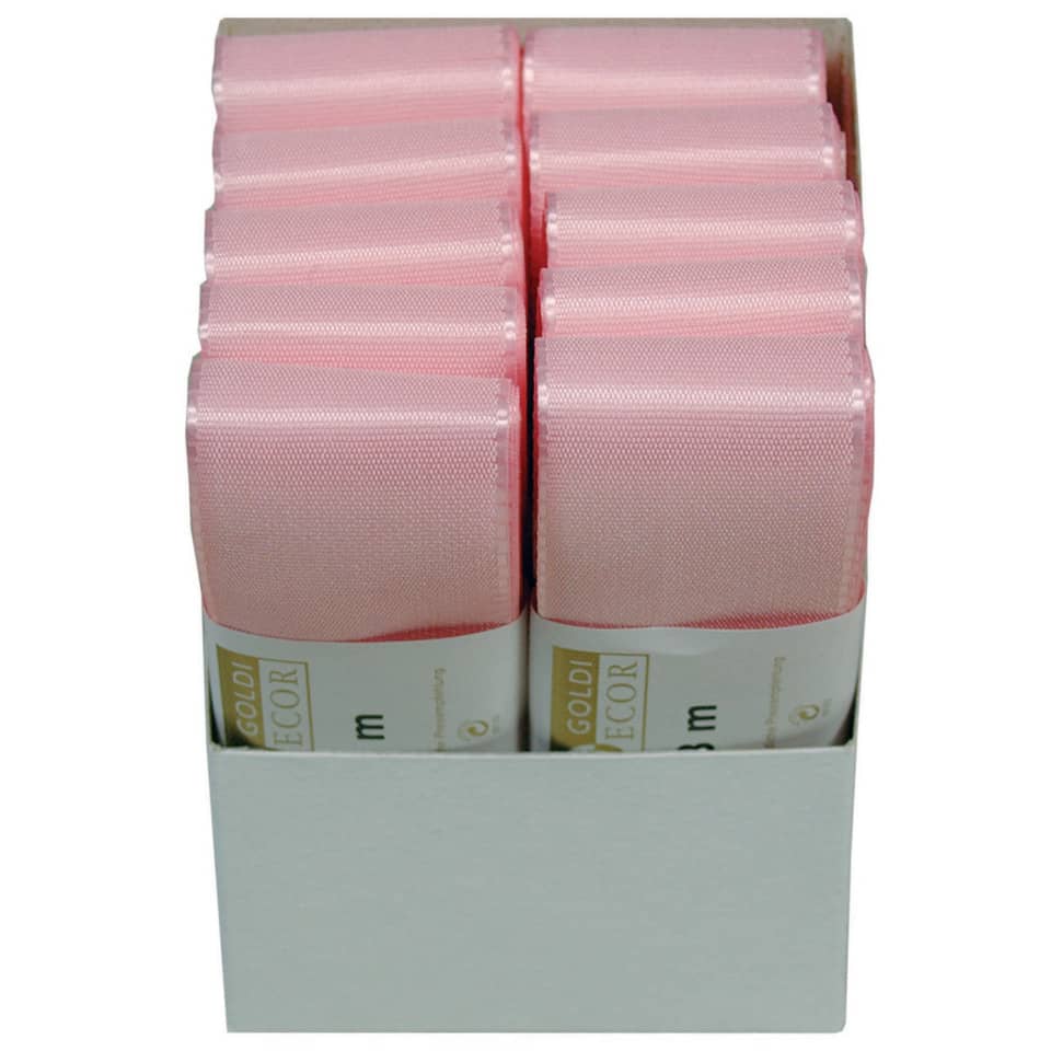 pinkes Band, Satinband, gerolltes Band, Geschenkband, Breite 2,5 cm