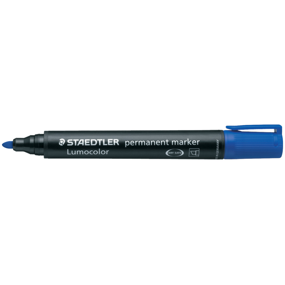 Permanent marker, LumoColor, blauer Deckel, Markerstift, Doppelseitig/Einzelspitze