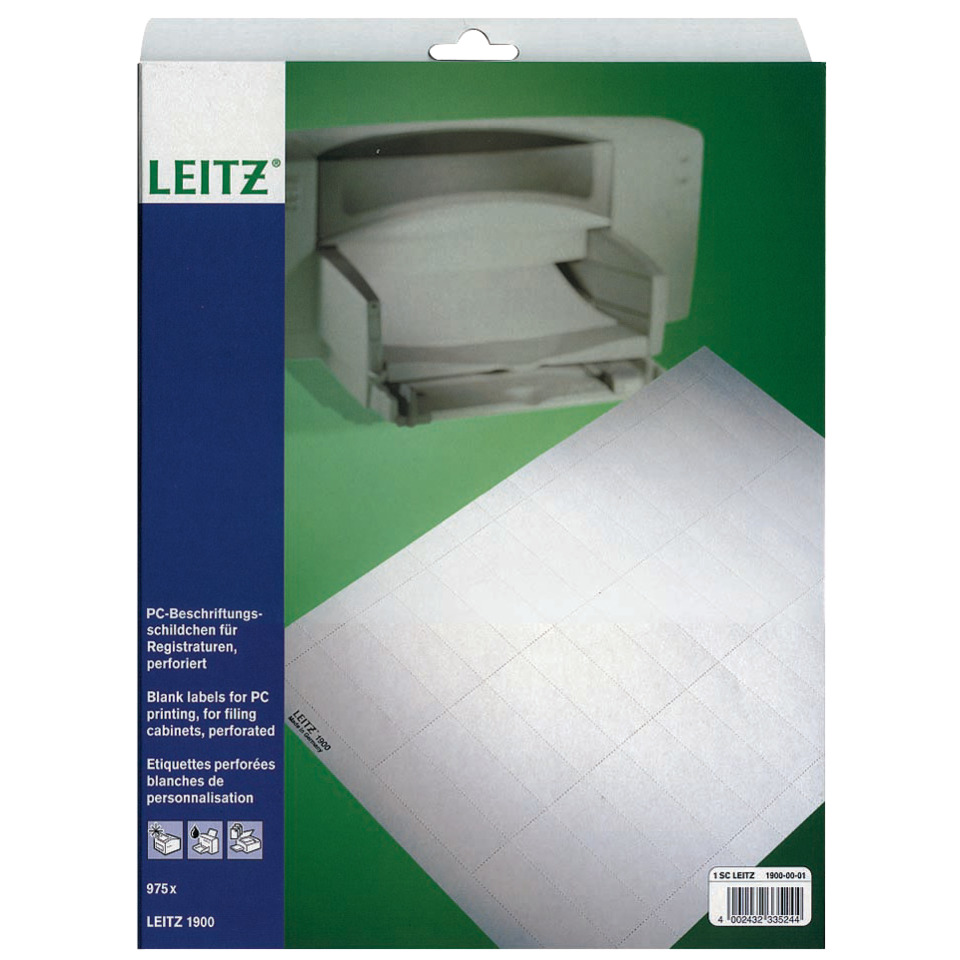 PC-Beschriftung, Beschriftungsetiketten, Leitz, Blankoetiketten, Perforierteetiketten