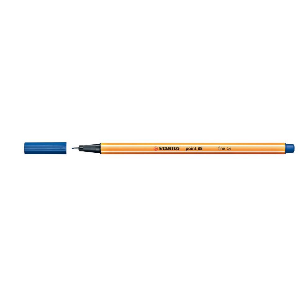 Marker, Stift, Fineliner, Orangener Körper, Blauer Deckel