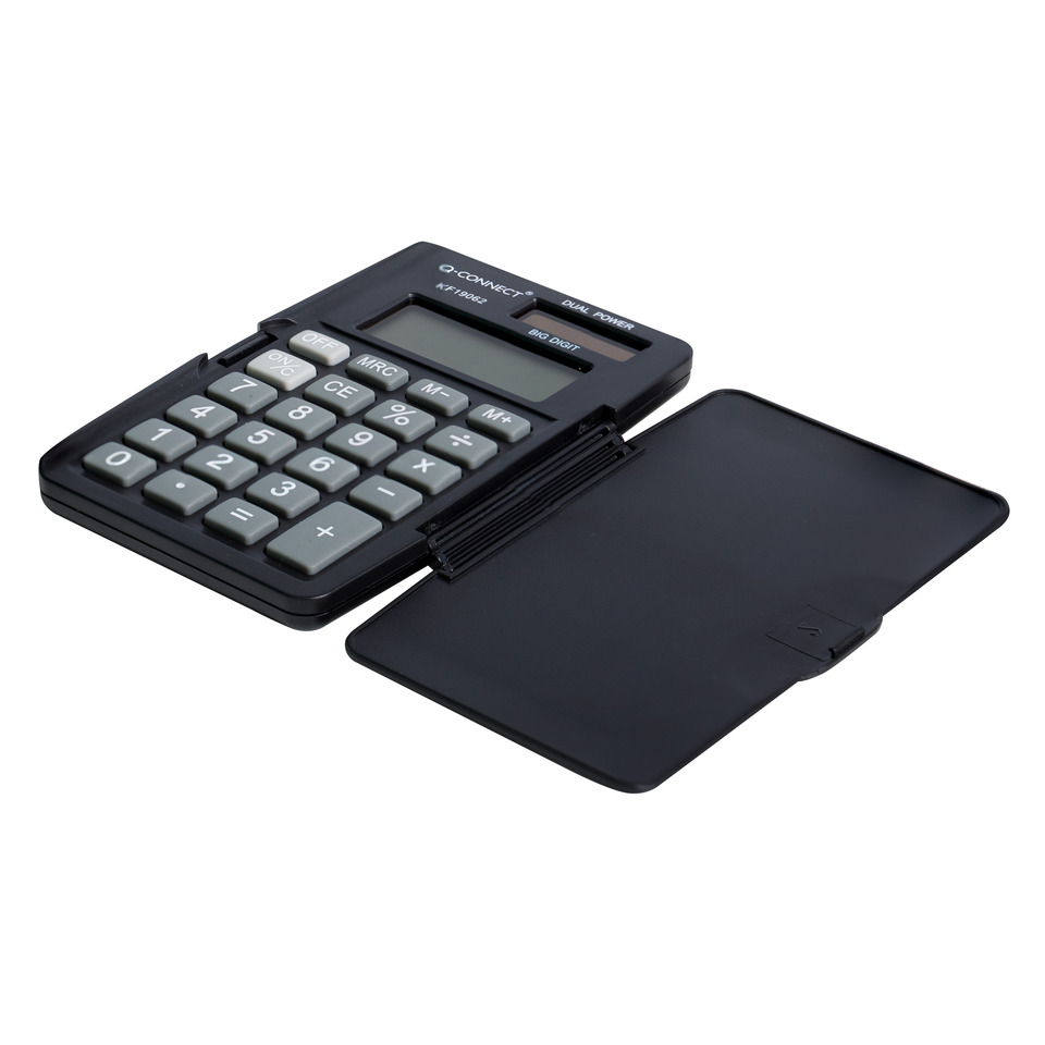 Taschenrechner mit Deckel, 8-stellig, schwarz Q-CONNECT KF19062 Elektronik