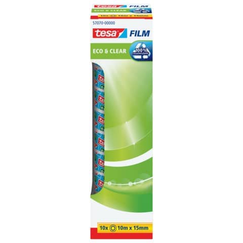 Klebefilm tesafilm®  Eco&Clear, 10mx15mm, 10 Rollen, transparent TESA 57070-00000-01