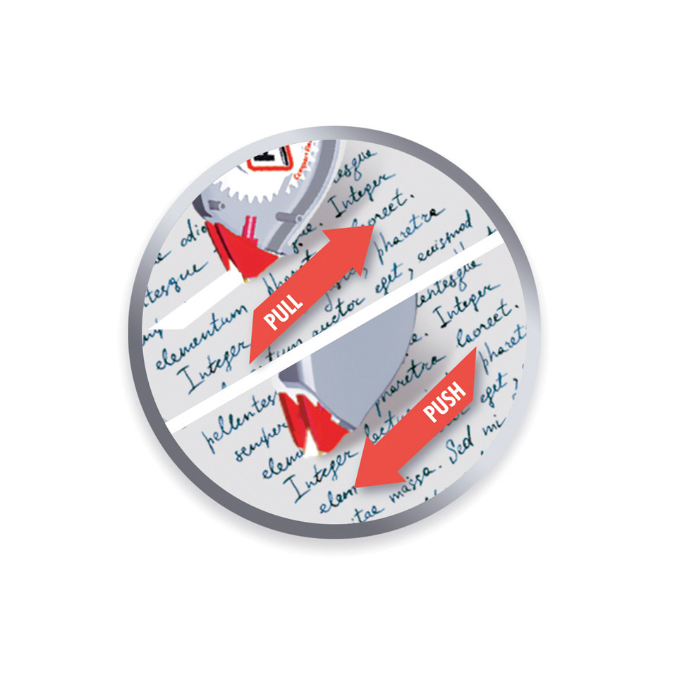 Schraubendreher, Arretierwerkzeug, Rundsymbol, ZUG DRÜCKEN, Sicherheitskennzeichen