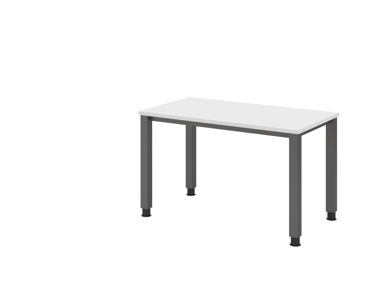 Vierfußschreibtisch schmal  1,20m, Quadratrohr