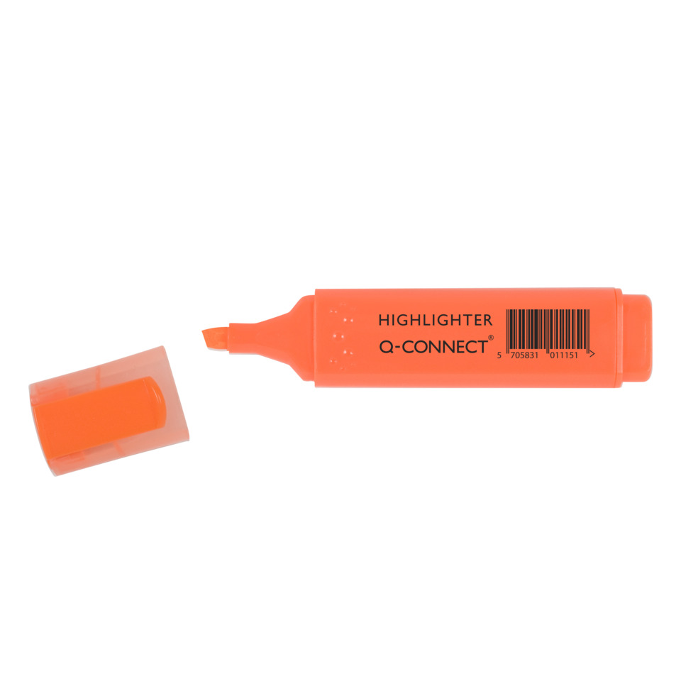 Highlighter, Marker, Orange, Chisel-tip, Q-Connect