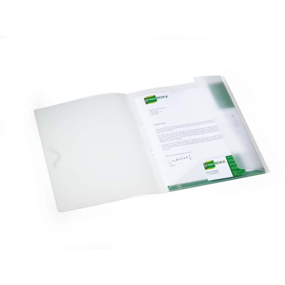 Ordner, Dokumentenmappе, Transparente Hülle, Schutzhülle, Grün Weiß