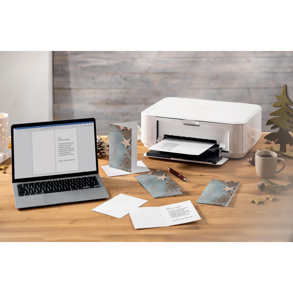 drucker, fotografie, weihnachtskarten, papierkunst, laptop