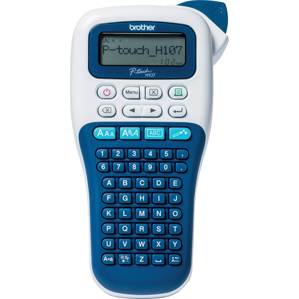Beschriftungsgerät P-Touch PT-H107B, Druckgeschwindigkeit: 20 mm/Sek., blau/weiß BROTHER PTH107BRE1