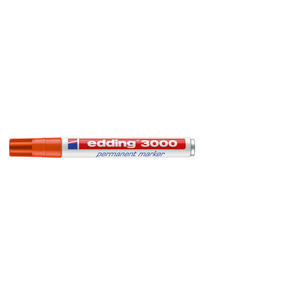 Permanentmarker, Marker, Edding 3000, Orange cap, White body