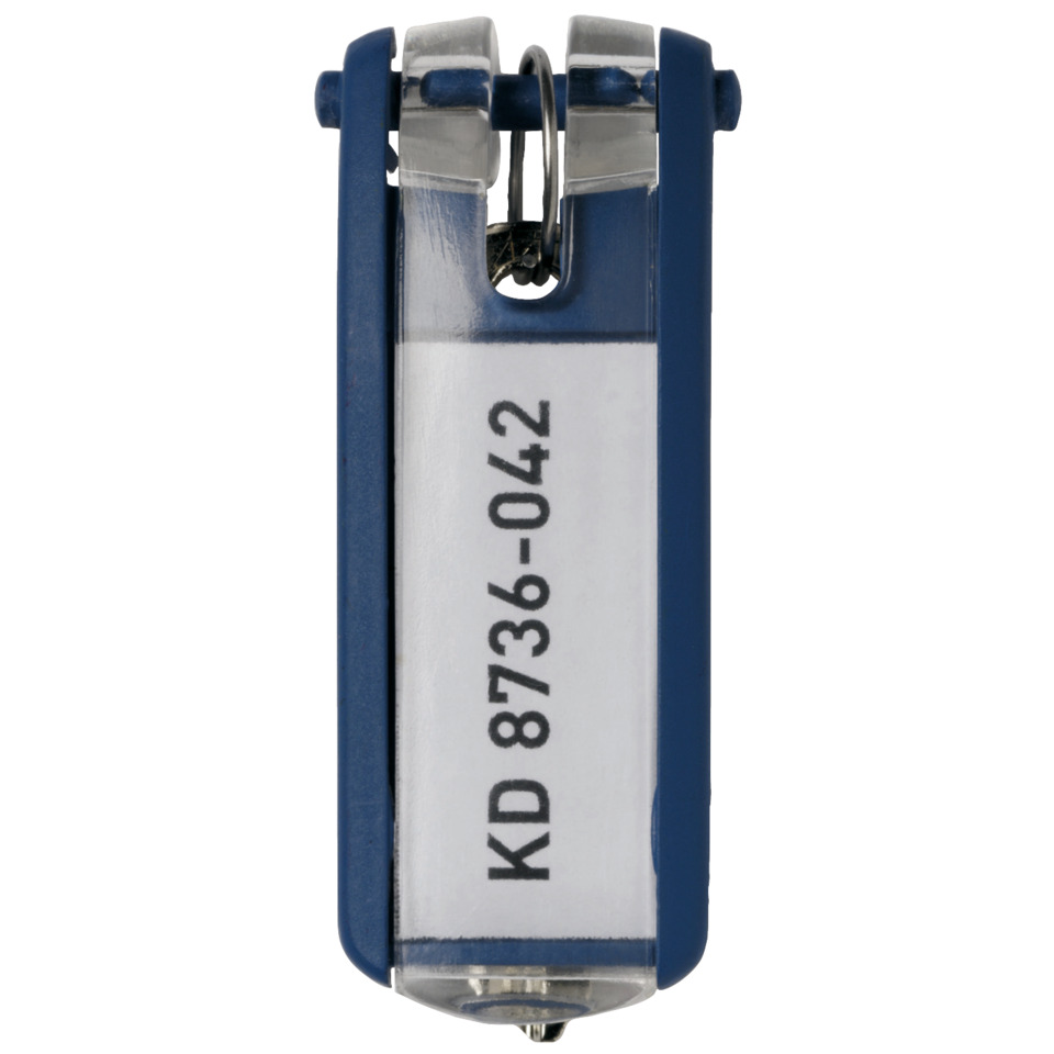 Keychain, Metall, Blau, Barcode, ID-Tag