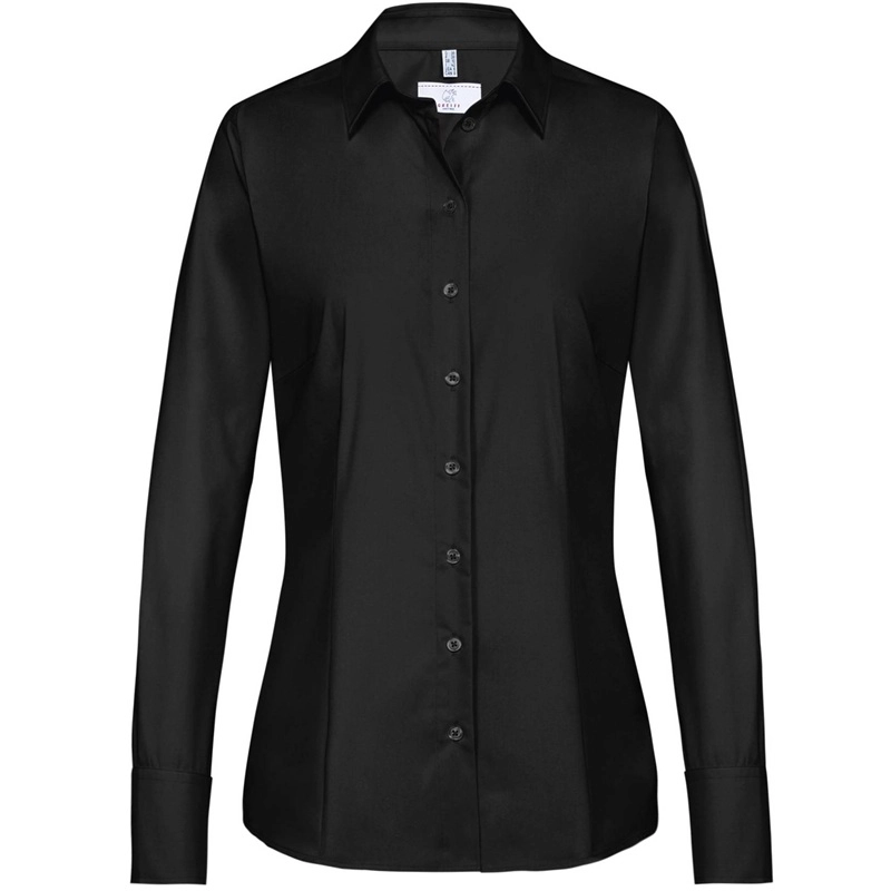 GREIFF Damen-Langarmbluse Basic Regular Fit schwarz