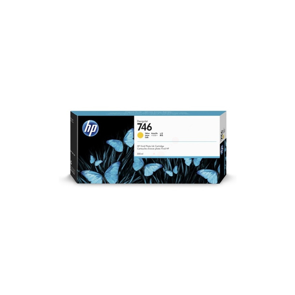 HP Tintenpatrone, DesignJet 746, Druckerpatrone, Cyan/Blau Motive, 300 ml Tintenbehälter