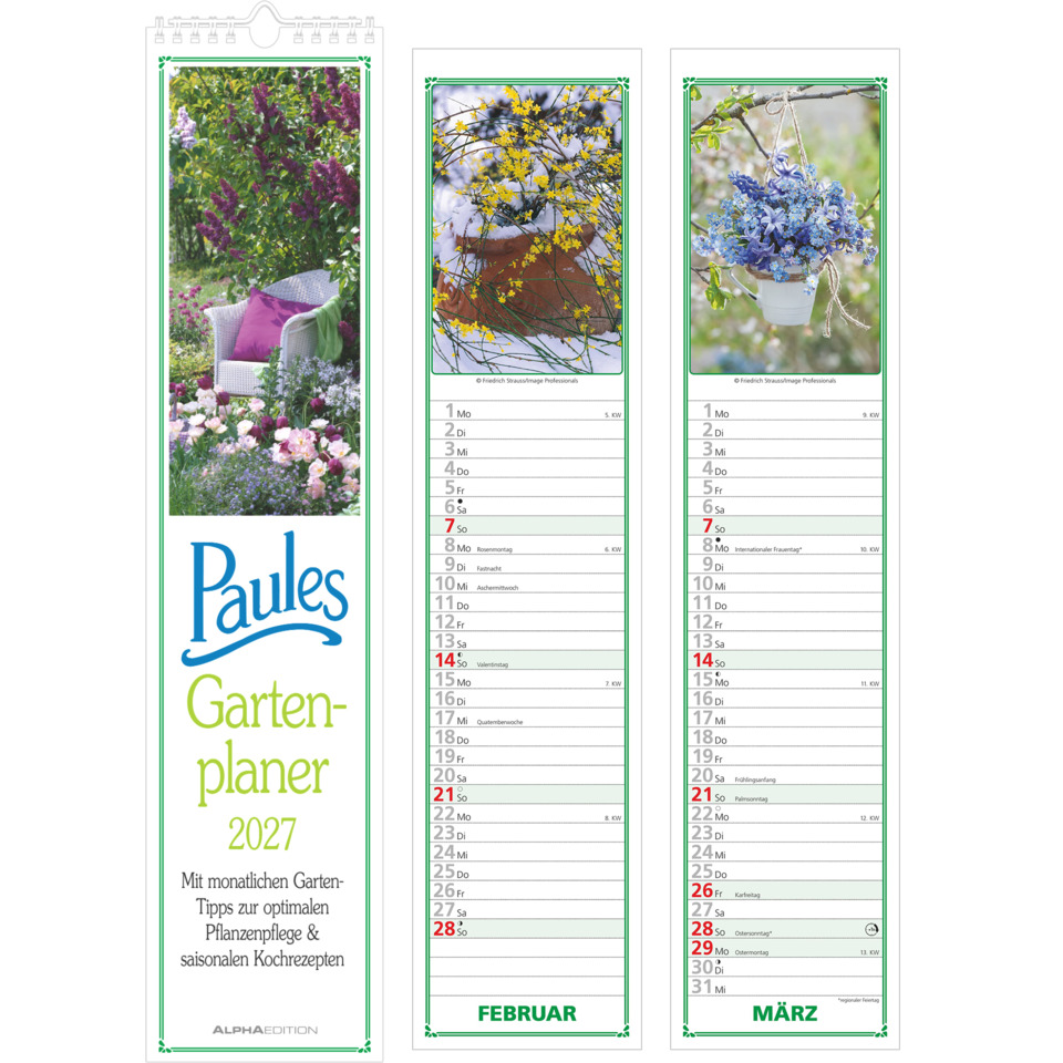 Gartenplaner, Gartenplaner 2027, Kalender, Monatliche Tipps, Pflanzenpflege