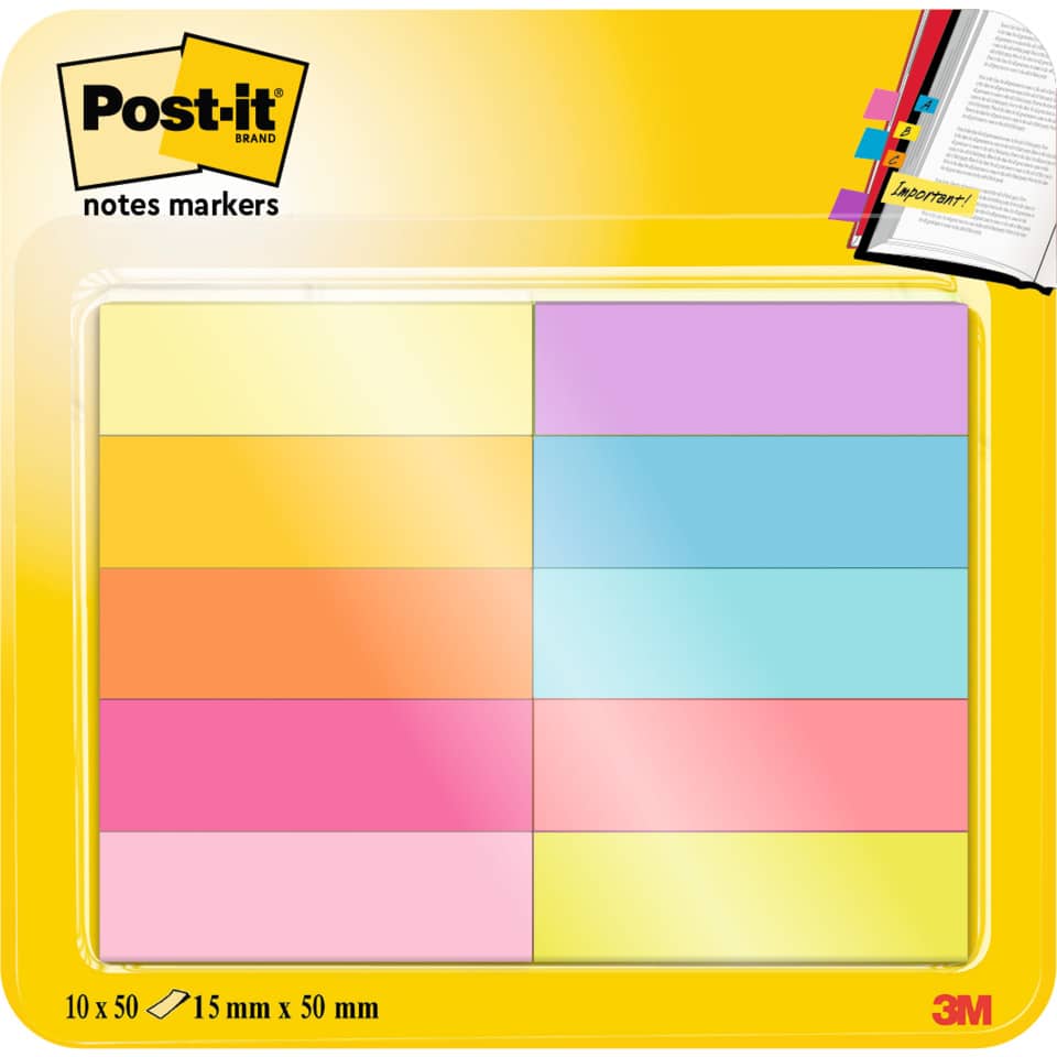Post-it notes, Notizblöcke, Pastellfarben, Tab-Warndisplay, Flächensticky