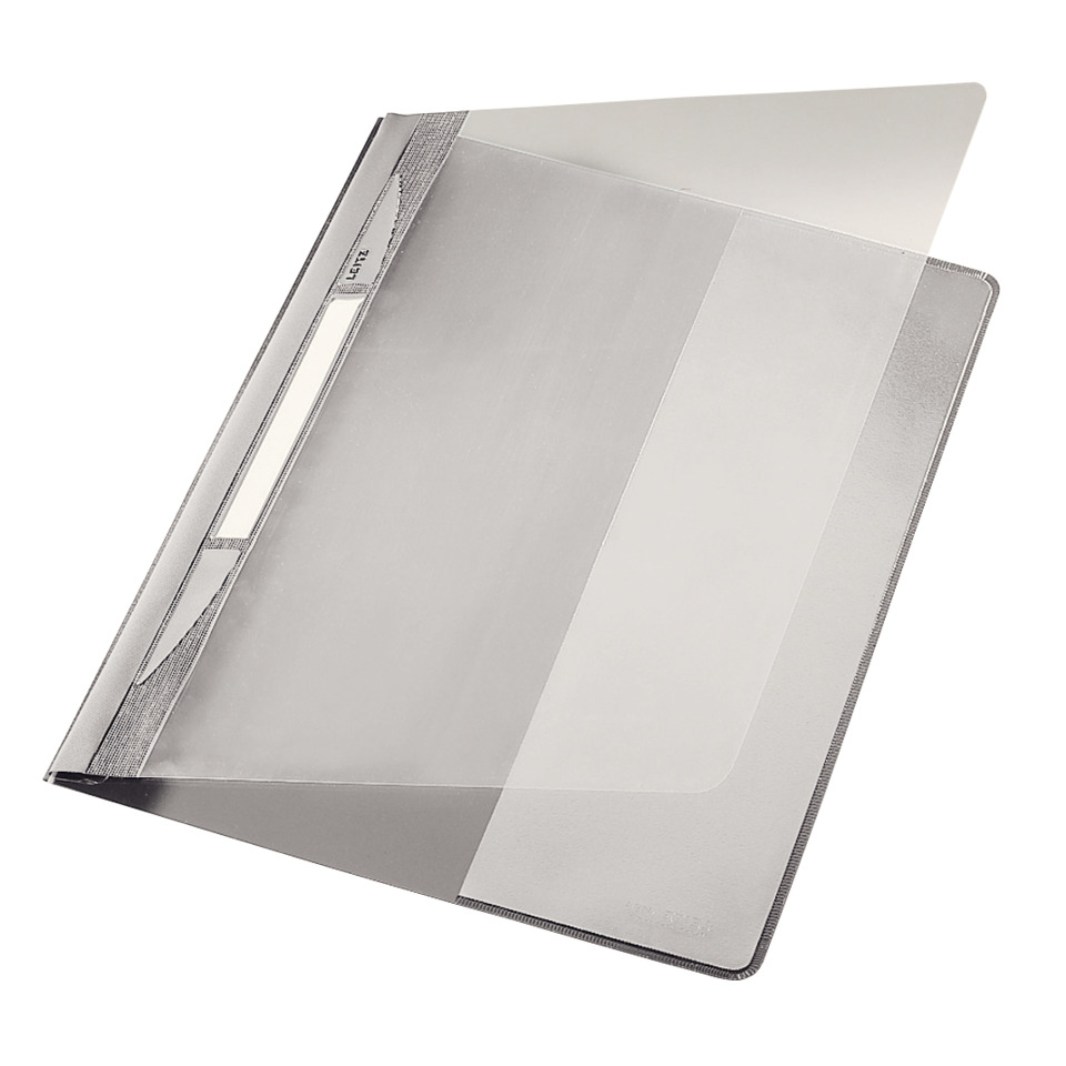 Aktenordner, Klemmbinder, Transparent, Kunststoff, Schwarz/Grau, A4 Ordner, Ordner, Transparente Hülle, Kunststoffordner, Dokumentenordner