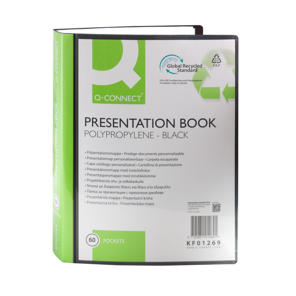 Präsentationsmappe, Polypropylen, schwarz, Taschenordner, Ordner
