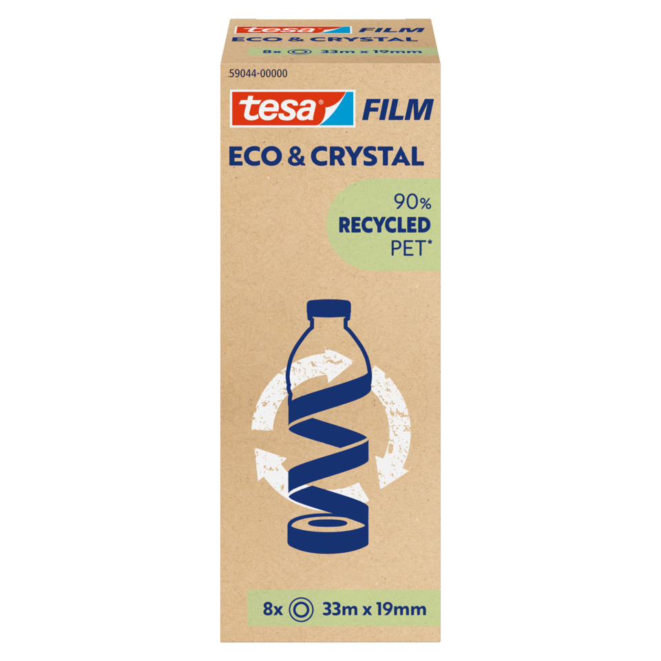Eco & Crystal film, Recyclierte PET, 90% recycled, Klebefolie, Druckbox